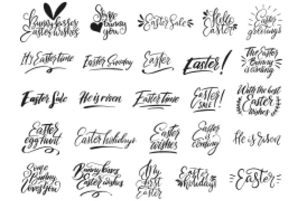 Easter Greetings Collection: A Curated Selection of 24 Hand-Drawn Easter Messages