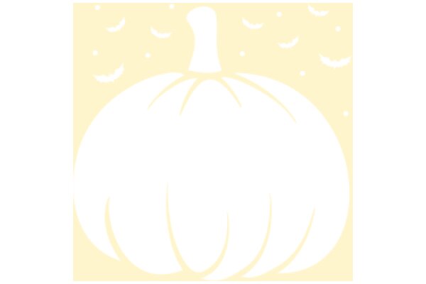 A Whimsical Illustration of a Pumpkin with a Yellow Background and a Few Birds