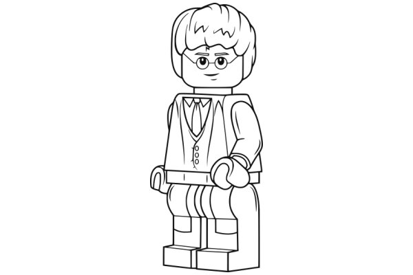 A Stylish LEGO Character: A Fashionable Gentleman in a Suit and Tie