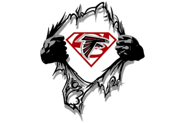 Superhero Logo with Atlanta Falcons Team Symbol