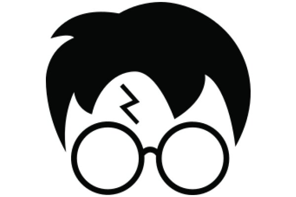 Stylized Icon of a Character with a Black Hair and Glasses