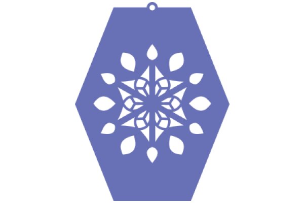 Stylized Purple Flower Design with White Leaves and Center