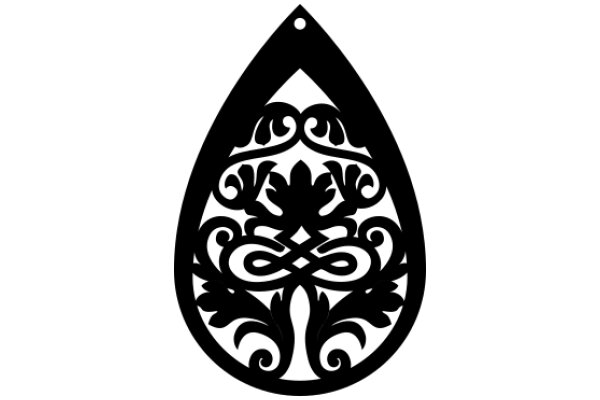 Stylized Black Decorative Artwork with Intricate Design