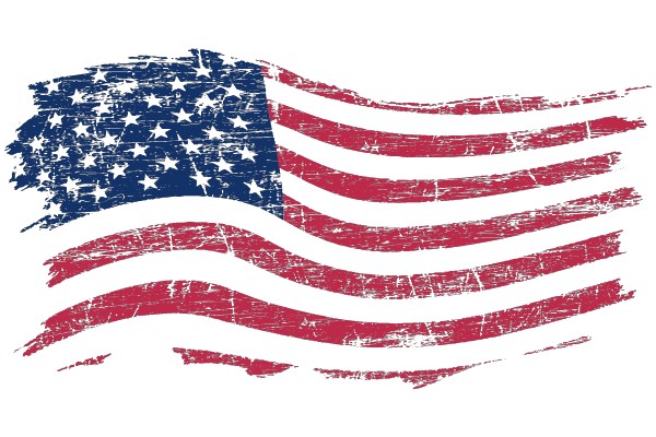 American Flag with Distressed Texture