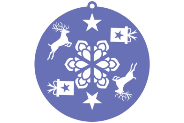 Celebratory Christmas Ornament with Deer and Stars