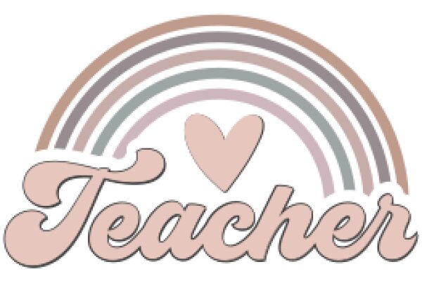 A Rainbow of Colors with a Heart at the Center, Representing Teachers