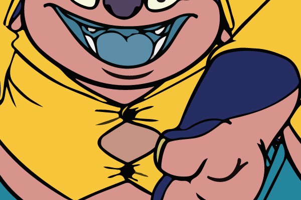Cheerful Character in Vibrant Outfit