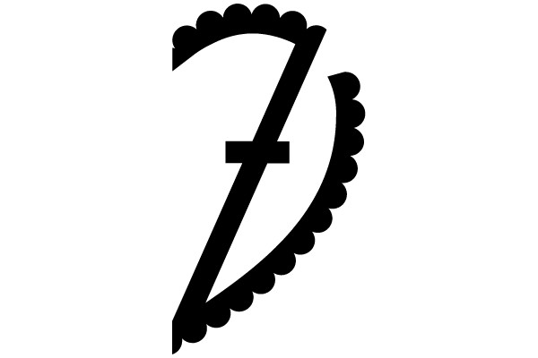Black Scalloped Letter D.