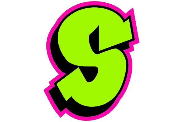 Bold Neon Green and Pink Number 3