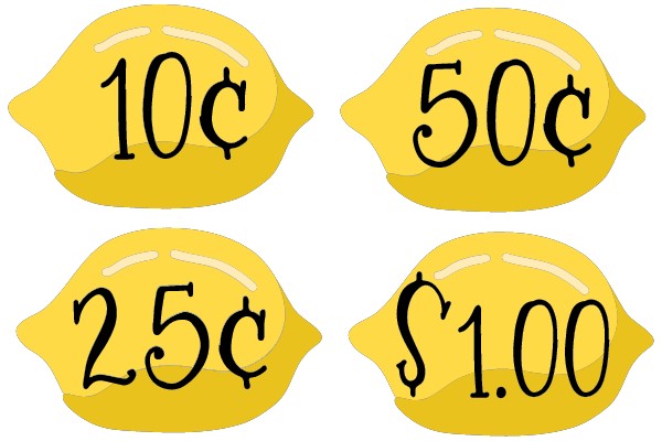 Lemon-shaped Currency Icons