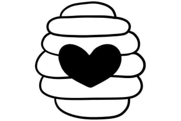 A Simple Logo of a Heart Inside a Honeycomb Structure