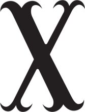 Stylized Black Letter 'X' on a White Background
