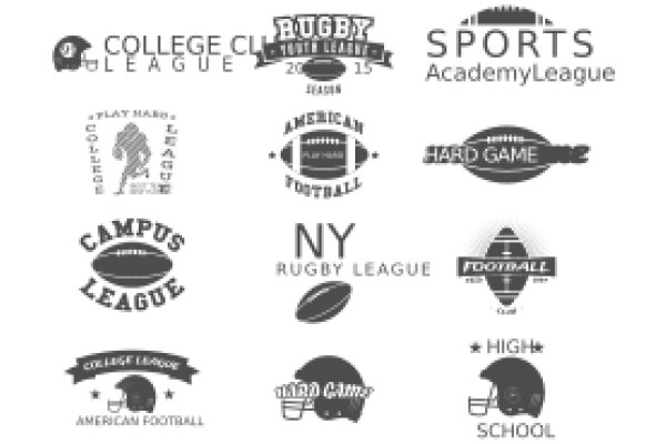 A Collection of Sports Logos from College League to High School Football