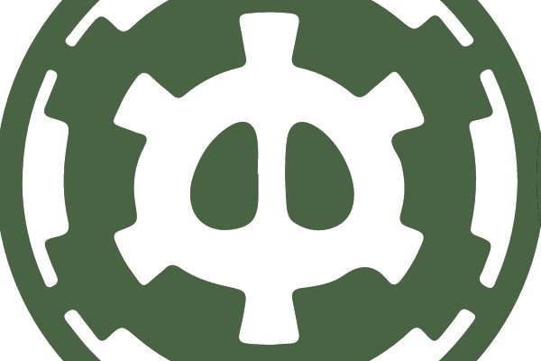 Circular Gear Symbol in Olive Green