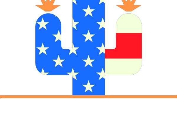 Desert Pride: A Patriotic Cactus