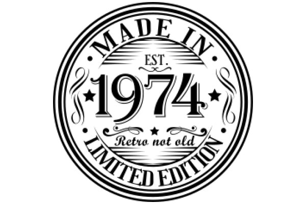 Vintage-Style 'Made in 1974' Seal with Retro Not Old Text