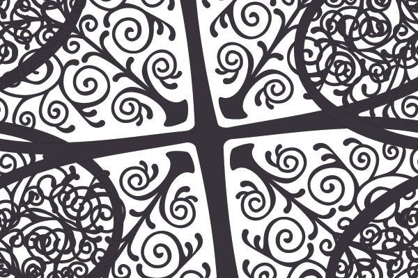 Hand-drawn Four-Leaf Clover with Swirl Patterns