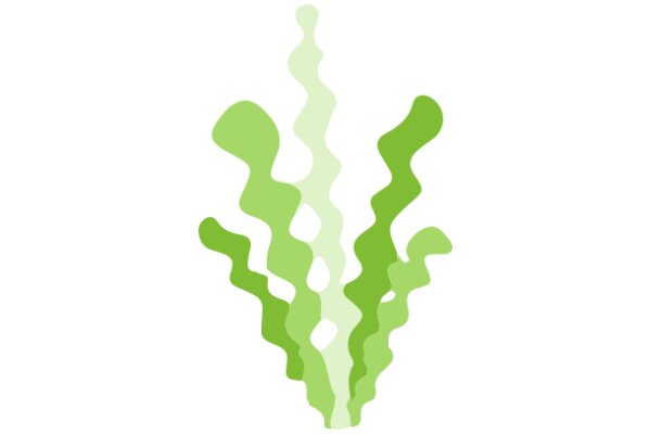 Stylized Abstract Art: A Colorful Interplay of Green and White Forms