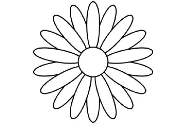 Simplistic Line Drawing of a Flower