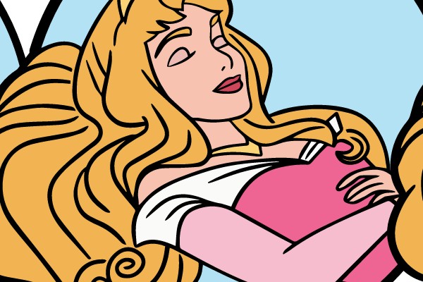 Whimsical Embrace: A Cartoon of a Serene Blonde