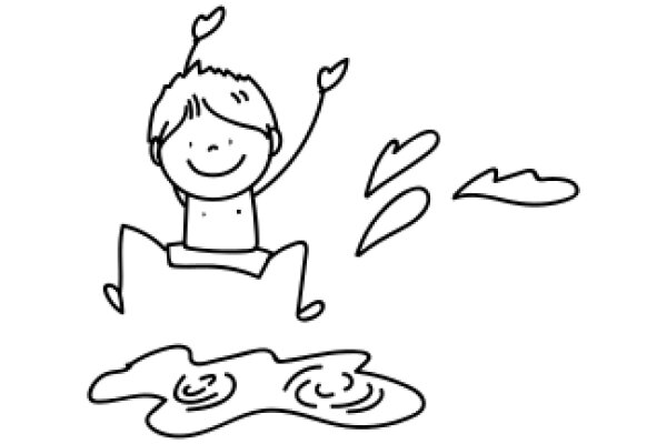 A Playful Scene of a Cartoon Boy and His Imaginary Friends