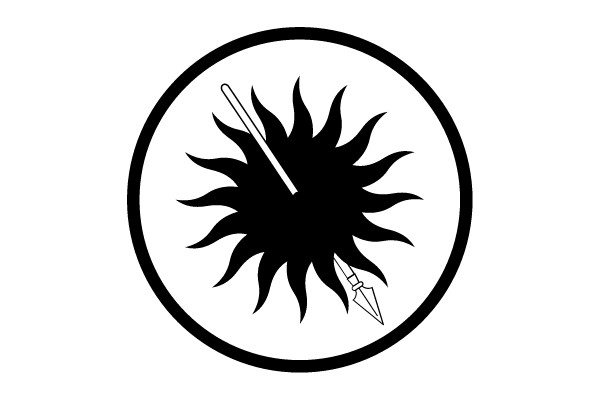 Spear Through Radiating Blackness within a Circular Frame