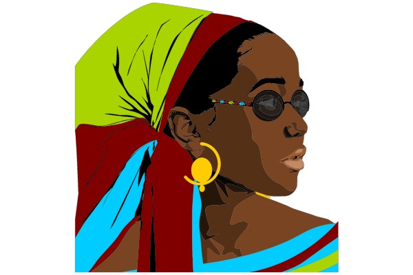 Portrait of a Confident Woman: Vibrant Colors and Style