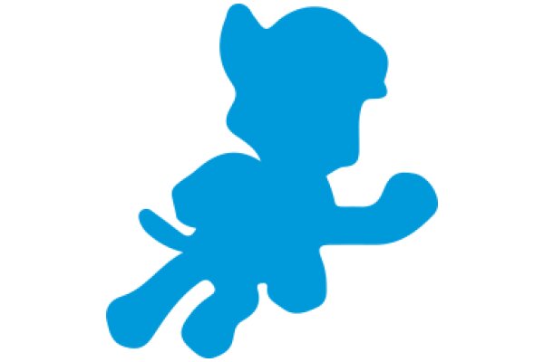 Stylized Blue Character with a Hat and a Cane
