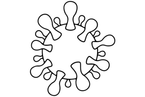 A Line Drawing of a Circle with a Centerpiece and Surrounding Decorative Elements