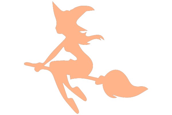 Witch on Broomstick Silhouette