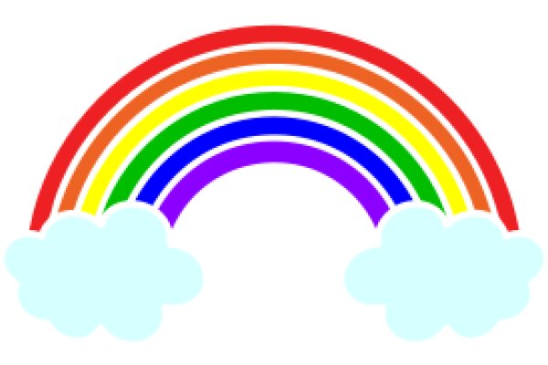 Vibrant Rainbow Arch with Clouds
