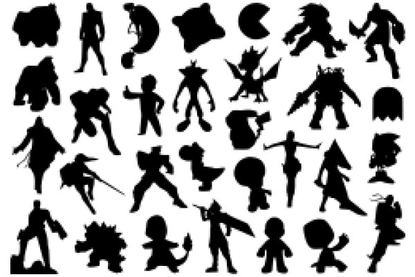 A Collection of Silhouetted Characters from Video Games