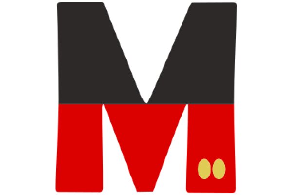 Stylized Letter 'M' with a Red and Black Color Scheme