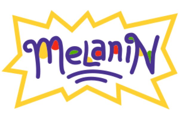 Vibrant Logo for a Brand Named 'Melanin' with a Stylized Starburst Design