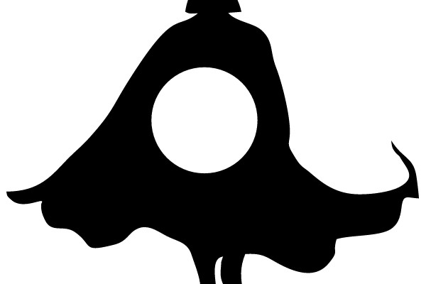 Silhouette of a Figure in a Cape with a Circular Cutout.