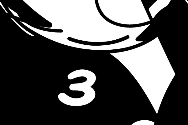 Dabbing Penguin Character with Number 3