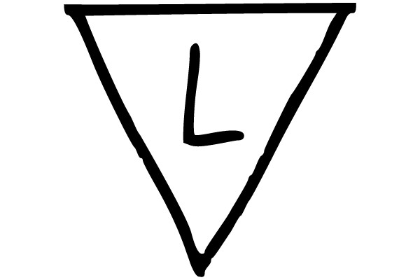 Hand-drawn Letter L in a Triangle