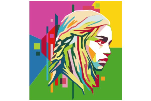 Vivid Portrait: A Colorful Abstraction of a Woman's Face