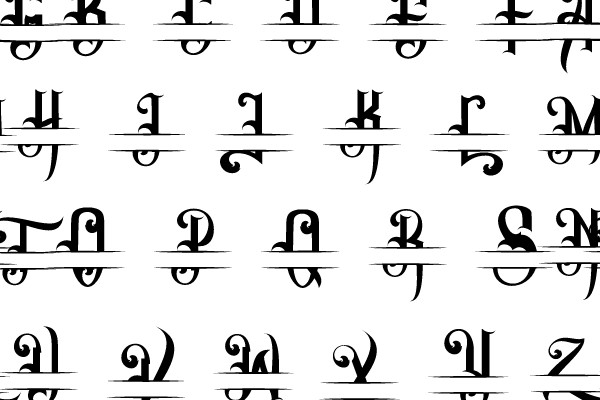 Feathered Gothic Alphabet