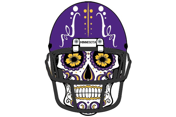 Vibrant Sugar Skull Helmet: A Celebration of Minnesota's Spirit