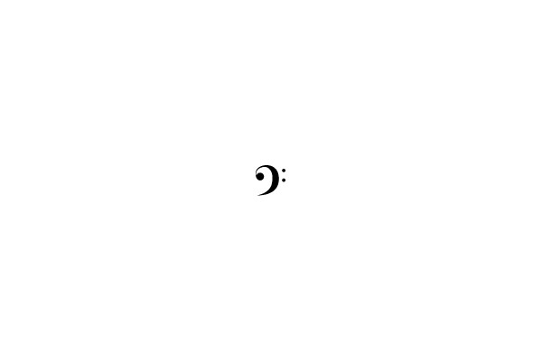 a black and white image of a bass clef