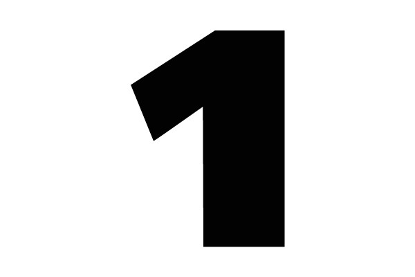 Bold Black Number One