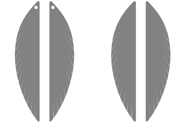 Symmetrical Grey Leaf Shapes with Holes