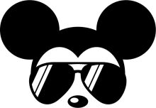 Stylish Minimalist Mickey Mouse Icon with Sunglasses