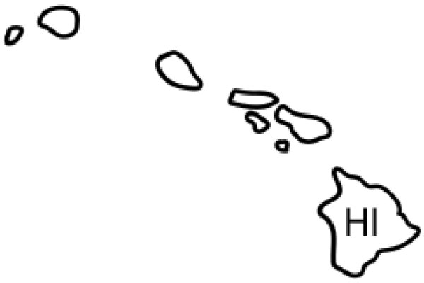 A Simple Map of Hawaii with a Friendly Greeting