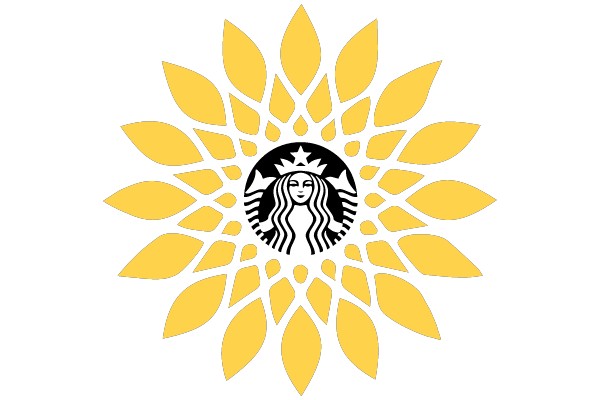 Starbucks Logo with Sunflower Design