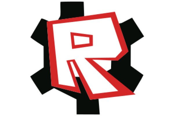 Digital Artwork: A Stylized Letter 'R' with a Gear-like Design