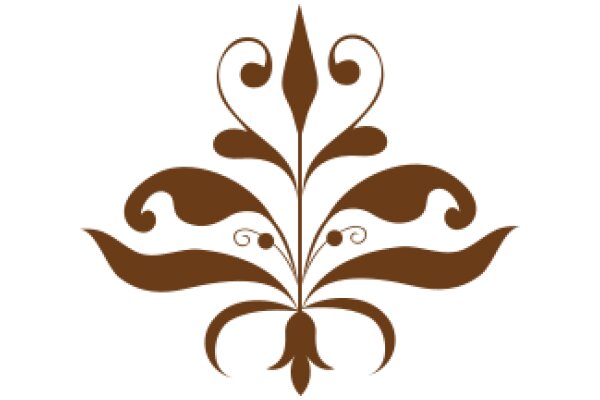 Stylized Floral Design with Brown and White Colors