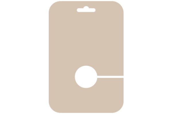 Simplistic Design: A Beige Icon with a Circle Inside