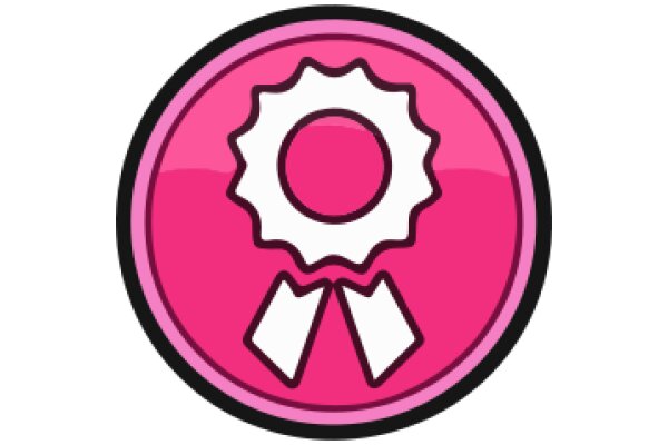 A Vibrant Pink Icon with a White Gear Inside
